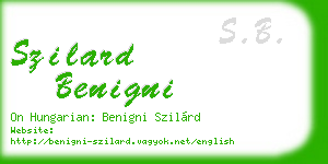 szilard benigni business card